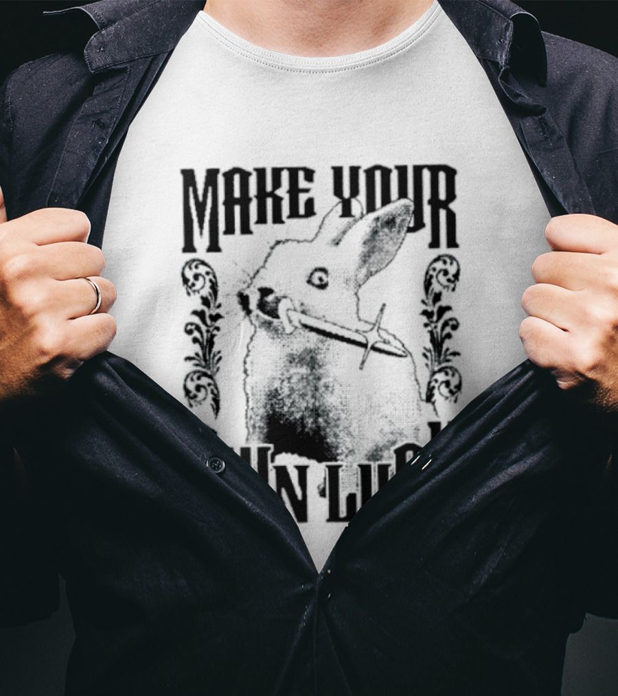 Make Your Own Luck Rabbit Knife T-Shirt