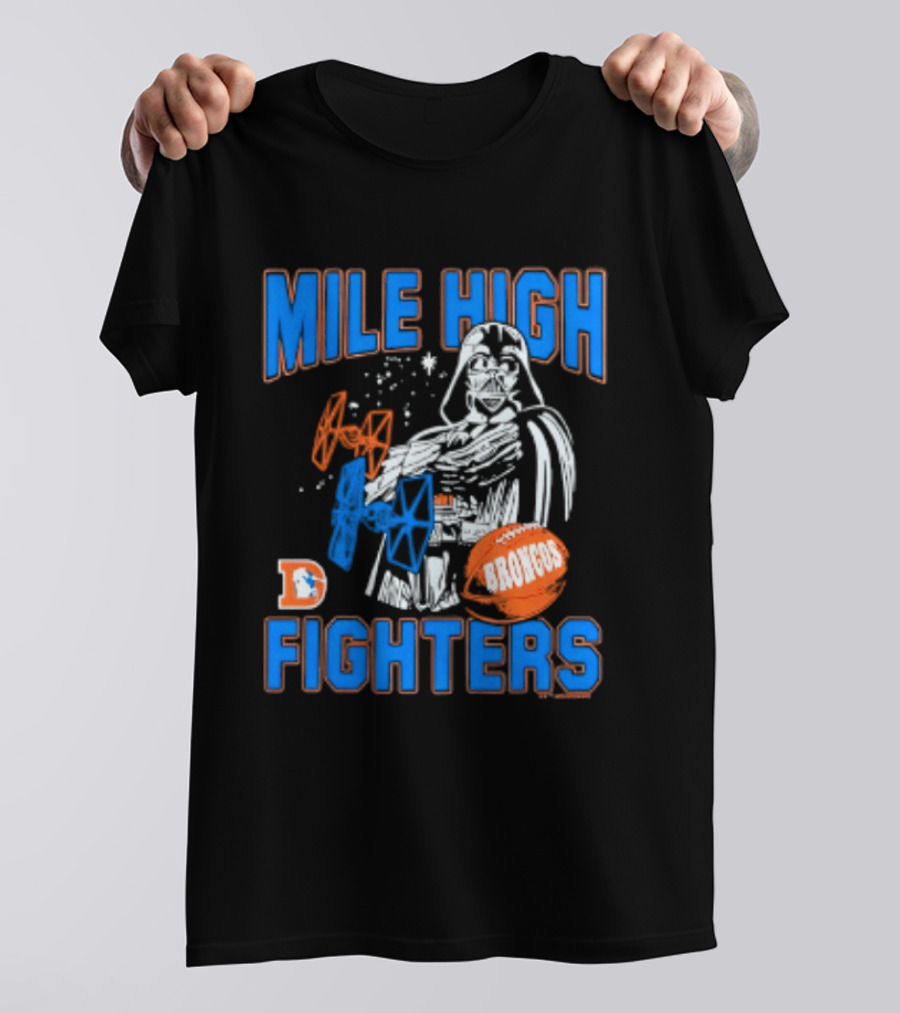 Mile High Fighters Denver Broncos Star Wars Dark Side T-Shirt