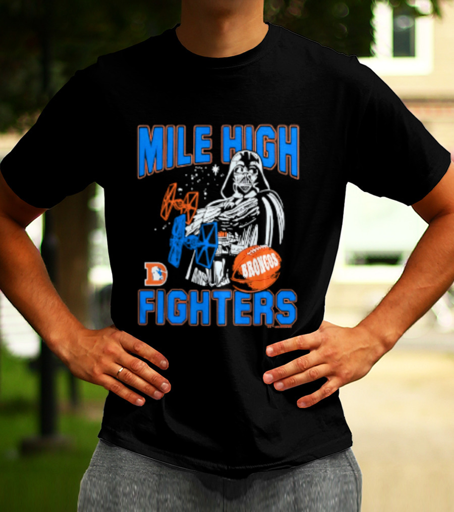 Mile High Fighters Denver Broncos Star Wars Dark Side T-Shirt