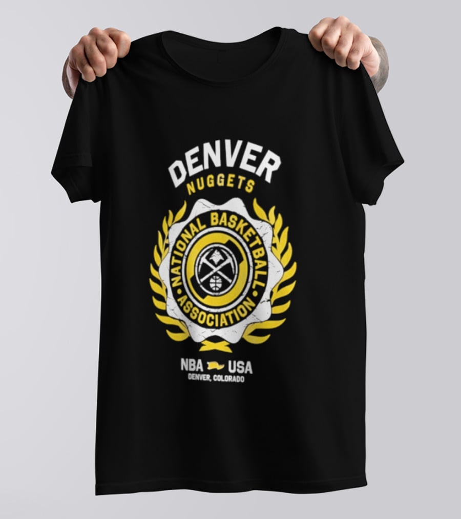 Denver Nuggets National Basketball Association NBA USA Laurel Crest Flocking 2026 T-Shirt