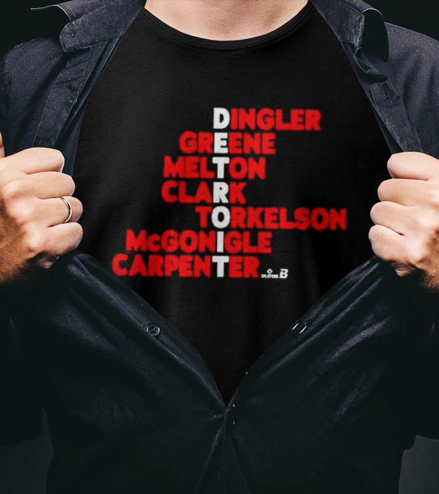 Detroit Torkelson Greene Carpenter Clark Baseball Roster Names T-Shirt