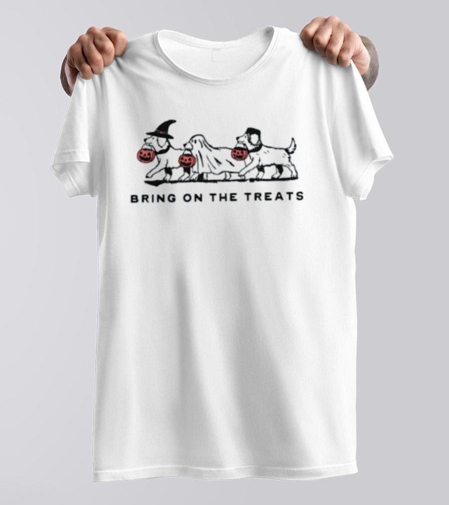 Bring On The Treats Three Dogs Halloween Jack O'Lanterns T-Shirt