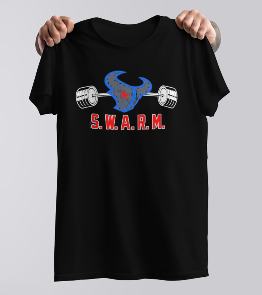 Houston Texans S.W.A.R.M. Gym Barbell T-Shirt