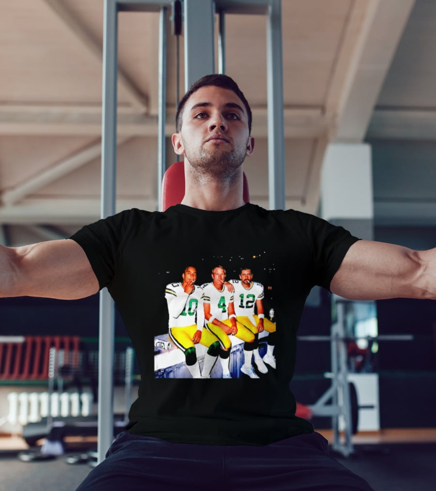 Jordan Love Brett Favre Aaron Rodgers Green Bay Packers Smoking And Beer Celebration T-Shirt