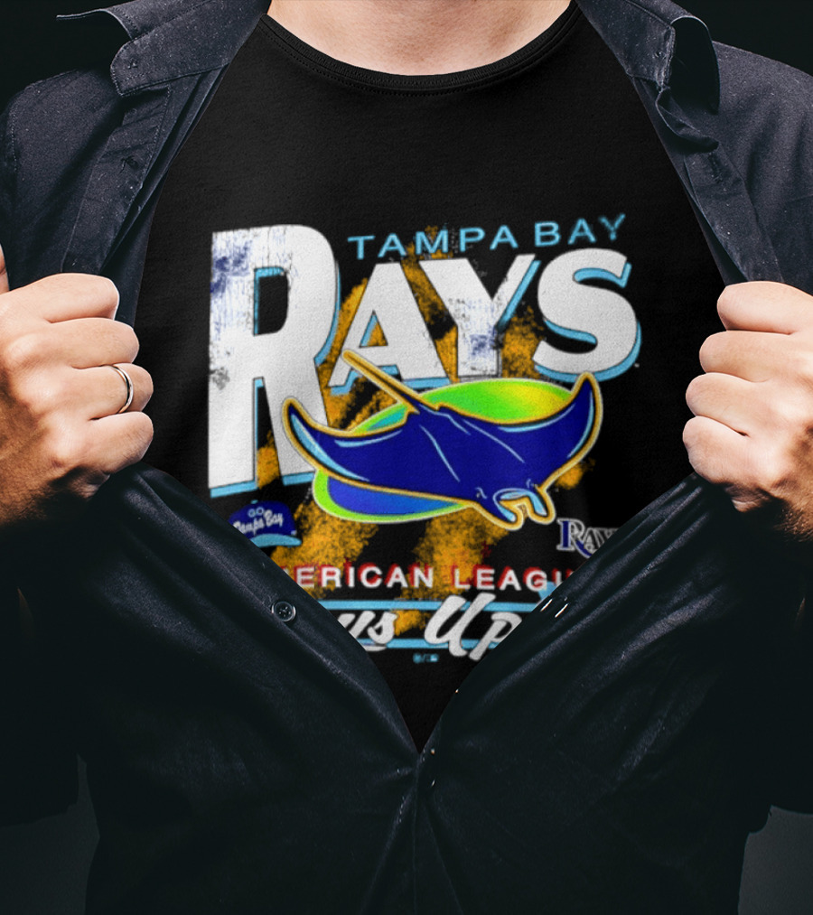 Tampa Bay Rays American League Rays Up Orange Stripe Manta Ray T-Shirt