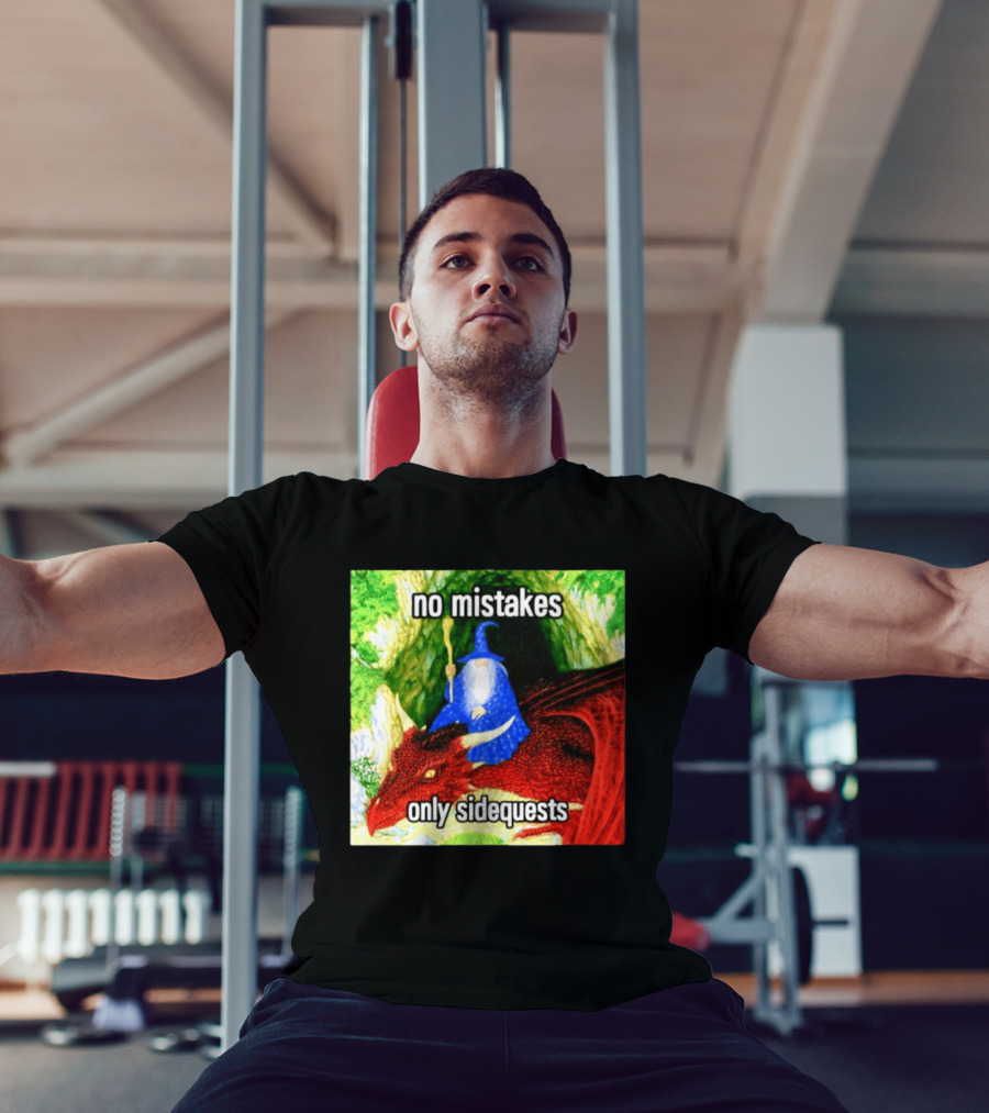 No Mistakes Only Side Quests Wizard And Dragon T-Shirt