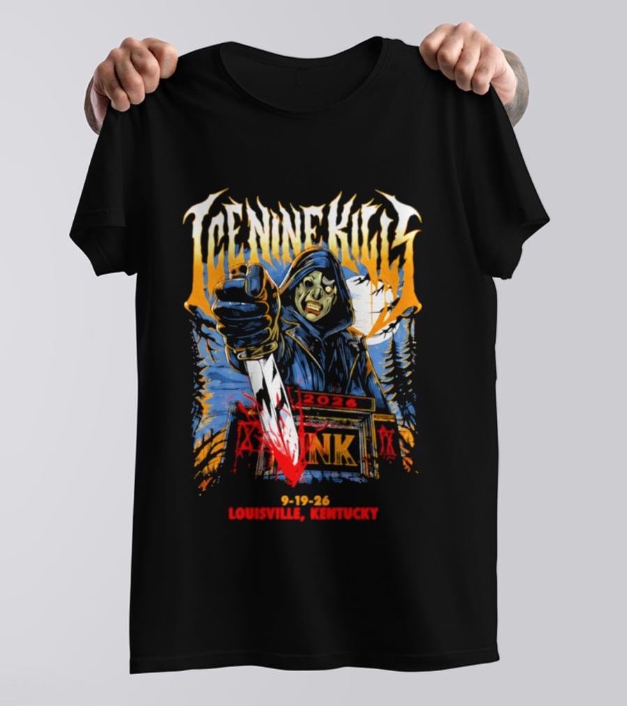Ice Nine Kills Louisville Kentucky 2026 INK Blood Mask Tour T-Shirt
