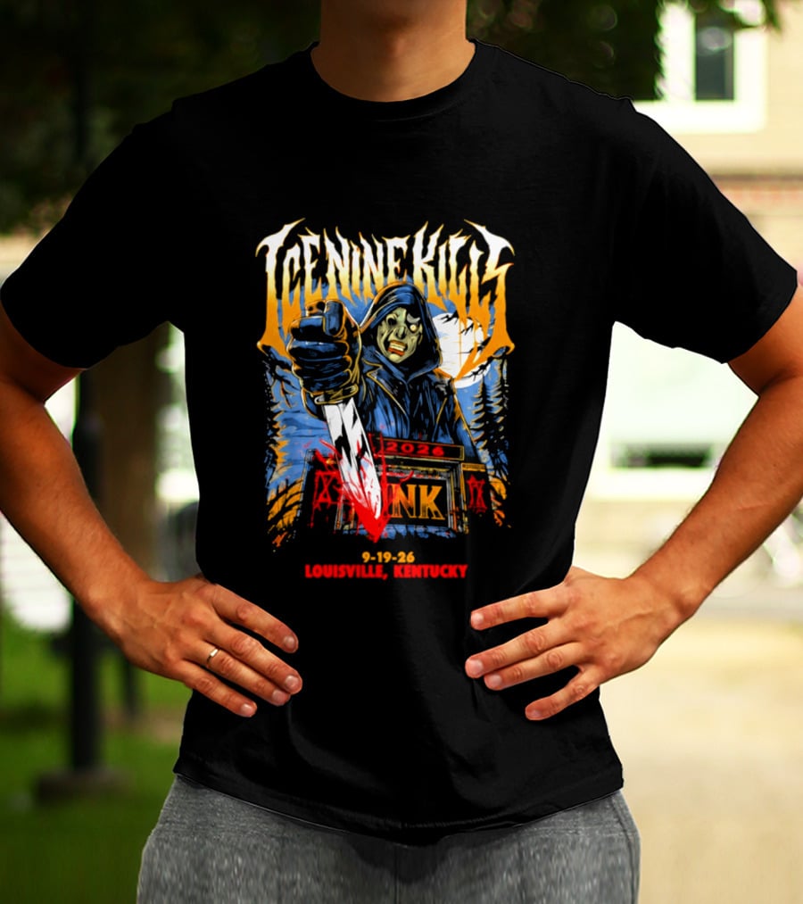 Ice Nine Kills Louisville Kentucky 2026 INK Blood Mask Tour T-Shirt
