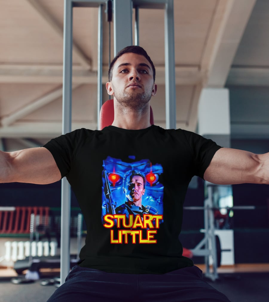 Stuart Little Arnold Schwarzenegger Parody Skynet Cyborg Fusion T-Shirt