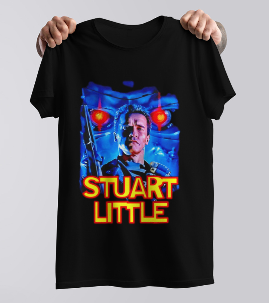 Stuart Little Arnold Schwarzenegger Parody Skynet Cyborg Fusion T-Shirt