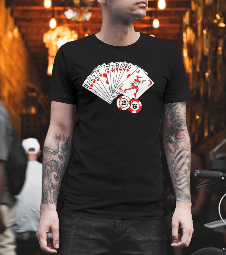 Billy Strings Fall 2026 Playing Cards Design By Miles Koldweyn With Poker Chips And Red Dragon T-Shirt