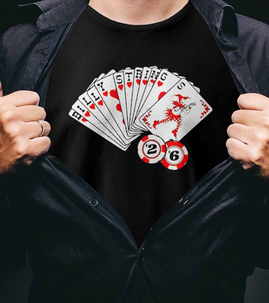 Billy Strings Fall 2026 Playing Cards Design By Miles Koldweyn With Poker Chips And Red Dragon T-Shirt