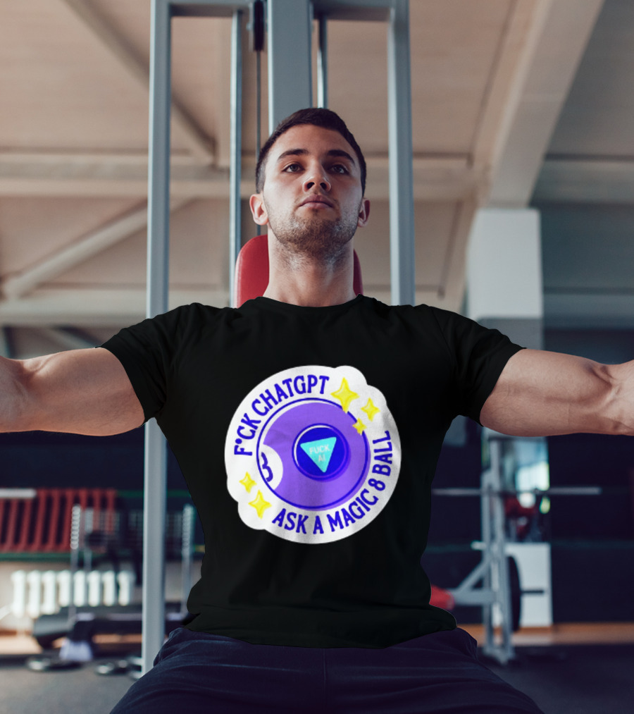 F*ck ChatGPT Ask A Magic 8 Ball F*ck AI Purple With Stars T-Shirt