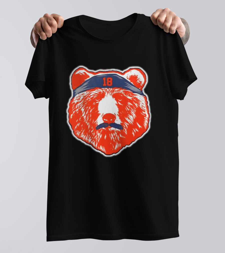 Caleb Williams Chicago Bears Mustache Bear Headband 18 T-Shirt