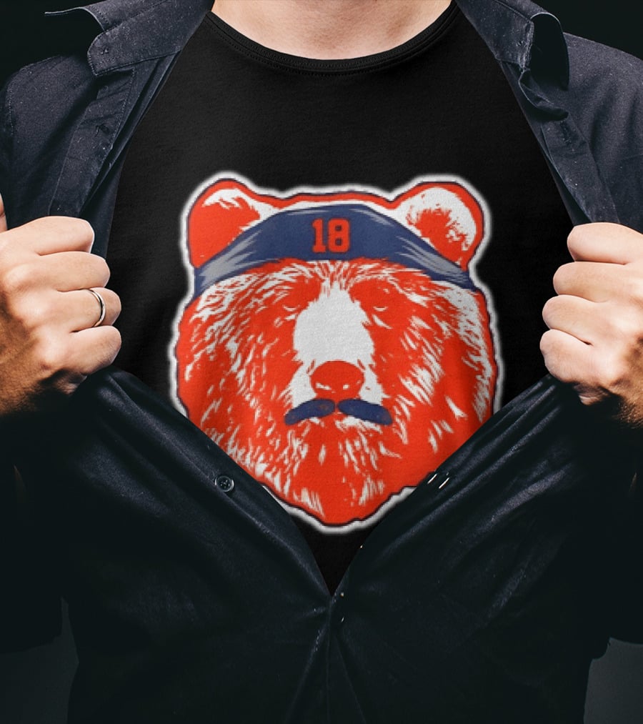 Caleb Williams Chicago Bears Mustache Bear Headband 18 T-Shirt