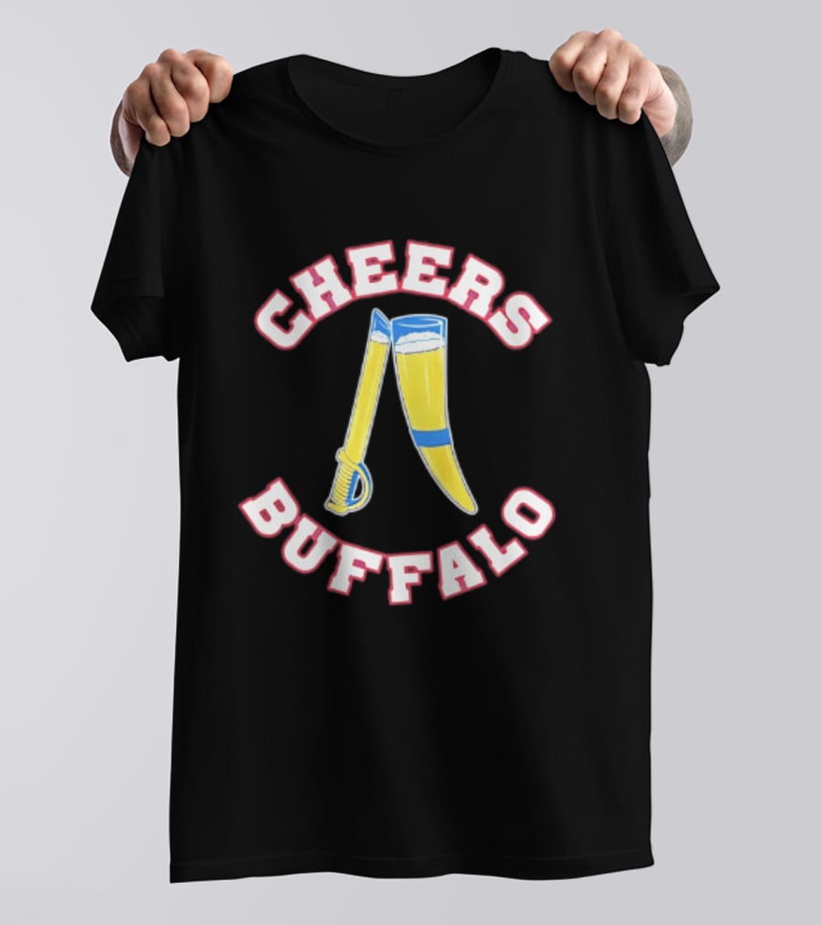Cheers Buffalo Viking Drinking Horn And Saber T-Shirt