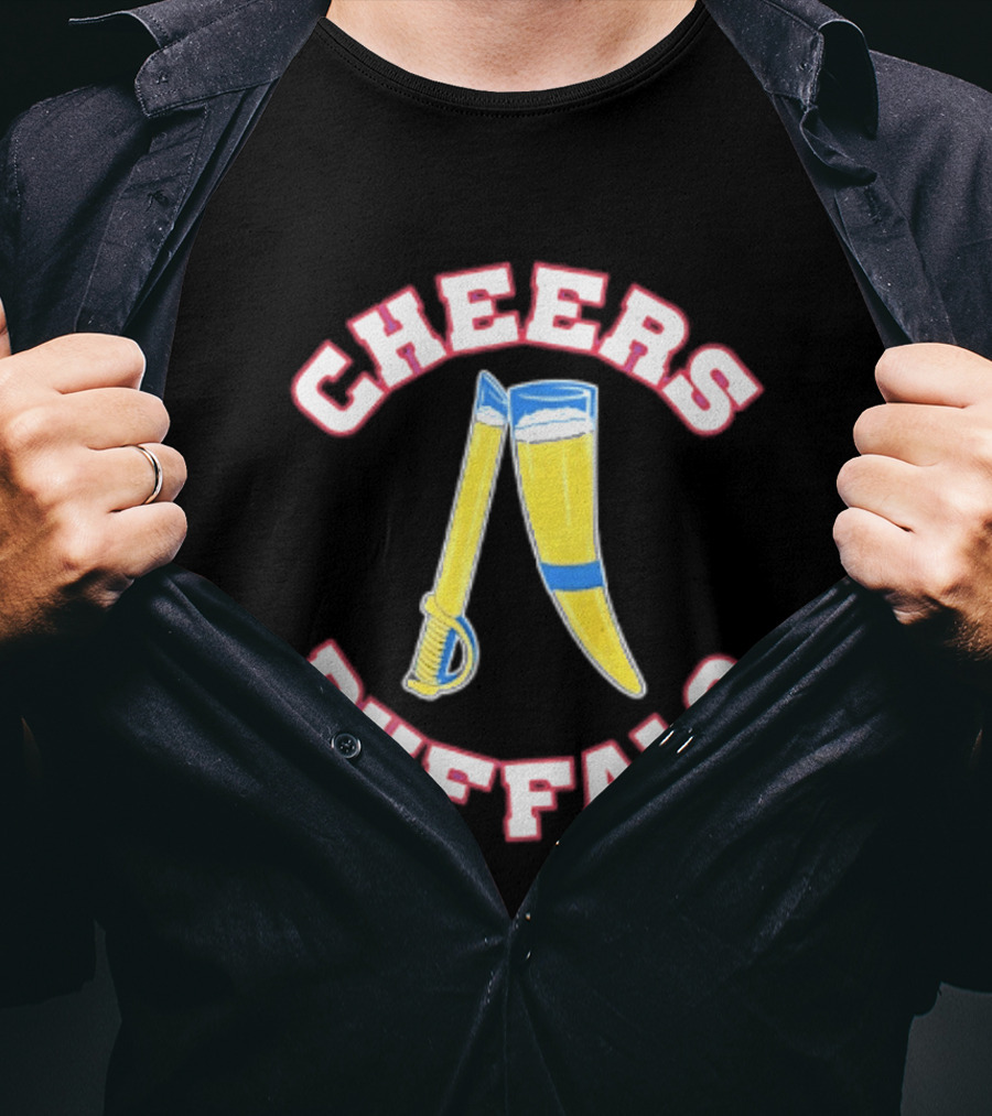 Cheers Buffalo Viking Drinking Horn And Saber T-Shirt
