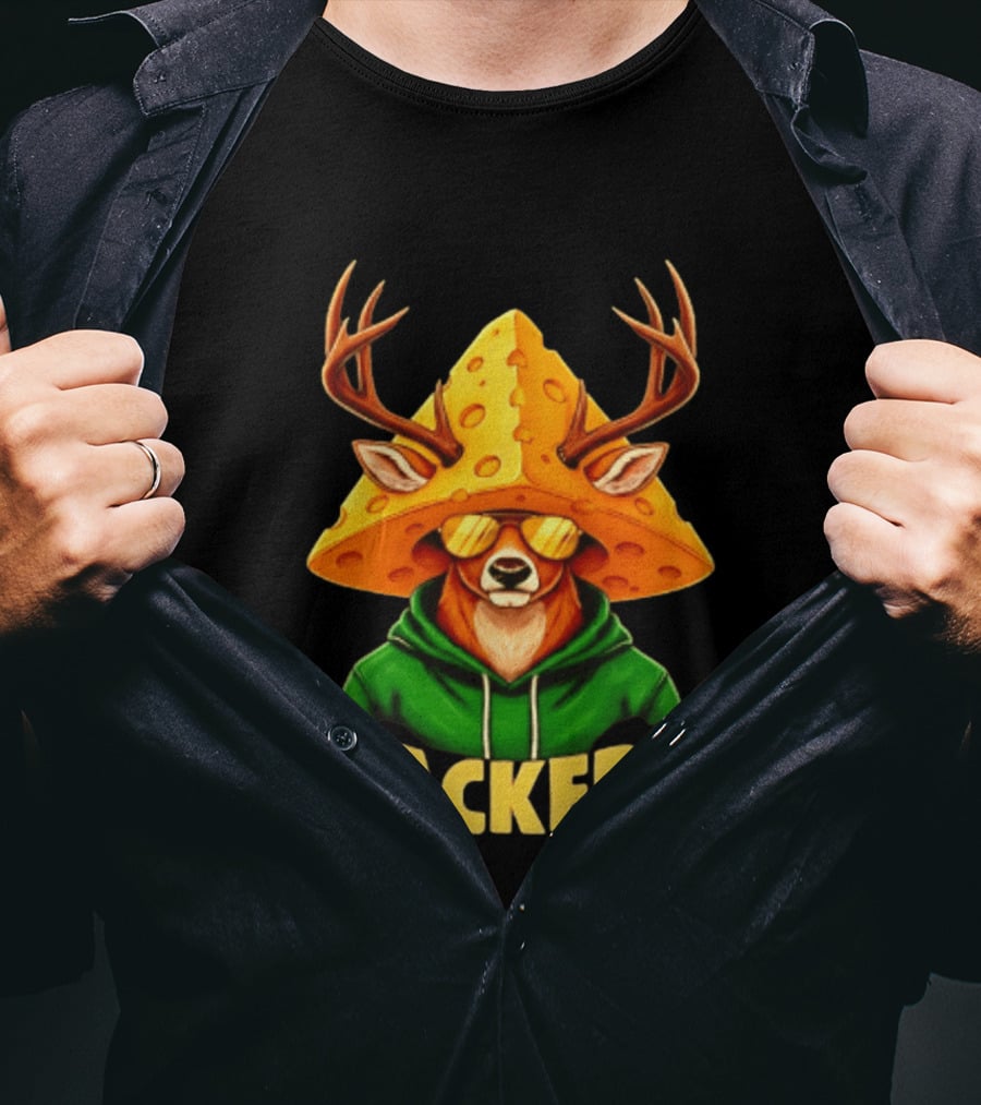 Cheesehead Deer Packers Fan Gear Green Bay Football T-Shirt