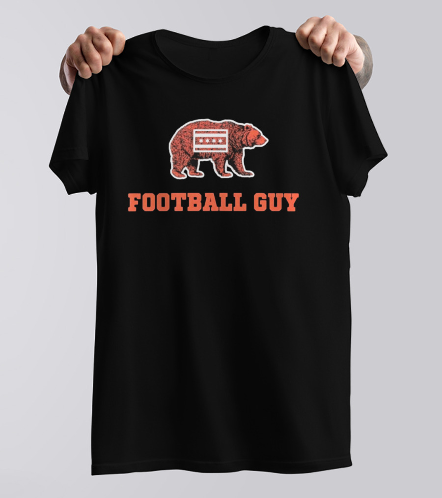 Chicago Bears Football Guy With Chicago Flag And Bear T-Shirt