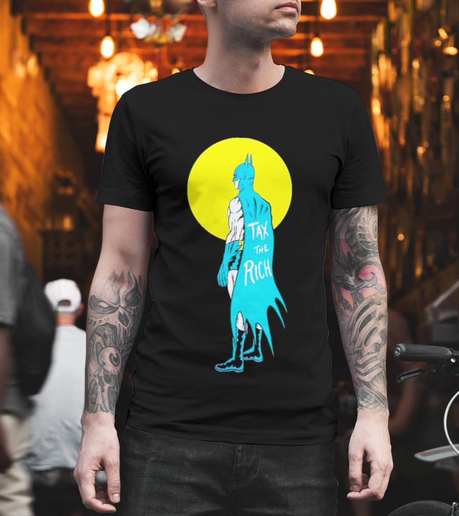 Tax The Rich Batman Yellow Moon T-Shirt