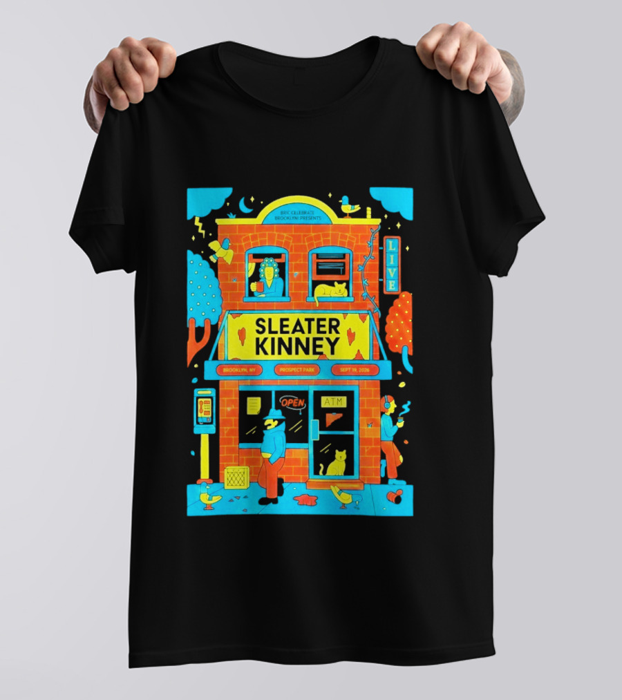 Sleater Kinney Live Brooklyn NY Prospect Park Sept 19 2026 T-Shirt