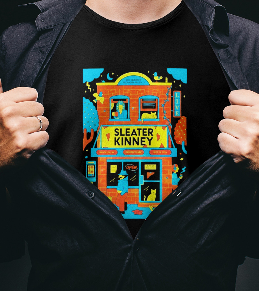 Sleater Kinney Live Brooklyn NY Prospect Park Sept 19 2026 T-Shirt