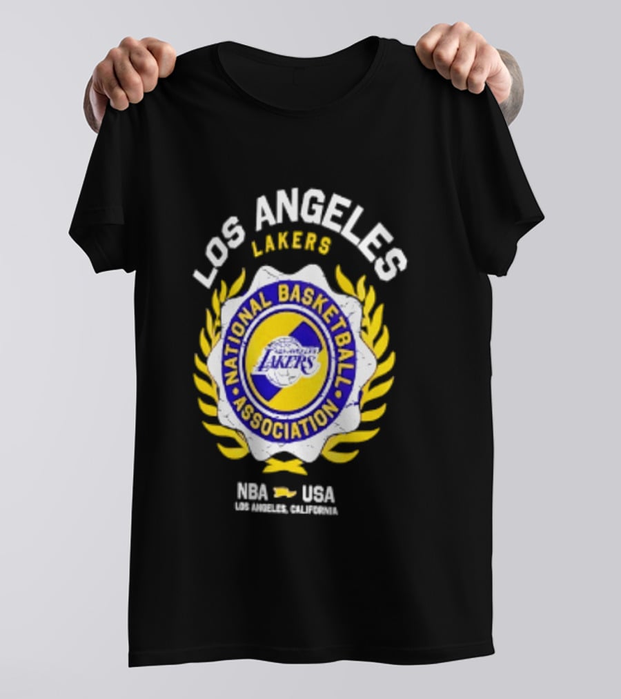 Los Angeles Lakers NBA National Basketball Association USA Crest Laurel 2026 T-Shirt