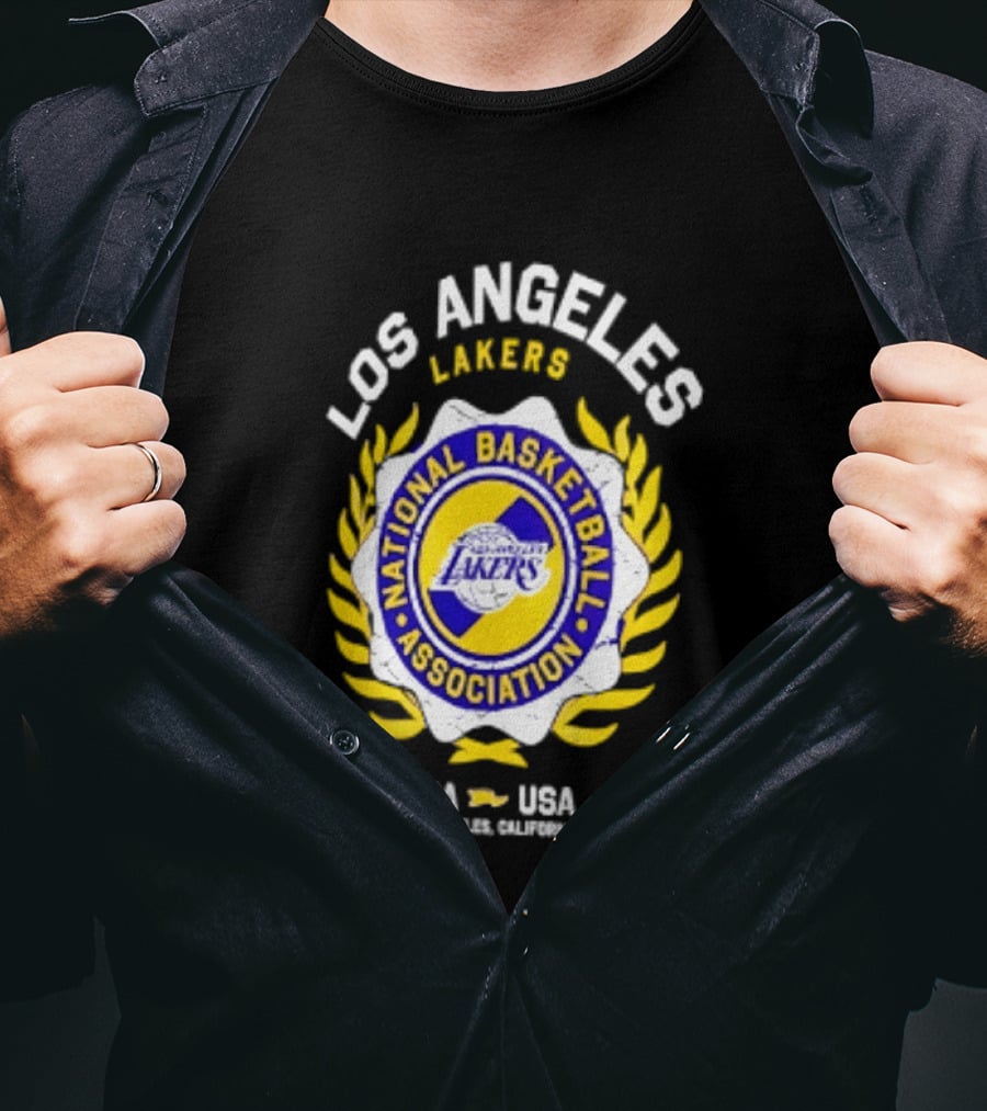Los Angeles Lakers NBA National Basketball Association USA Crest Laurel 2026 T-Shirt