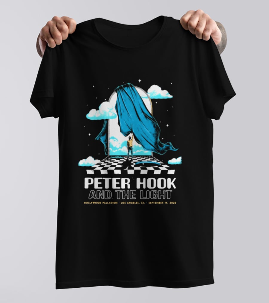 Peter Hook And The Light Hollywood Palladium Los Angeles September 2024 Checkerboard Clouds T-Shirt
