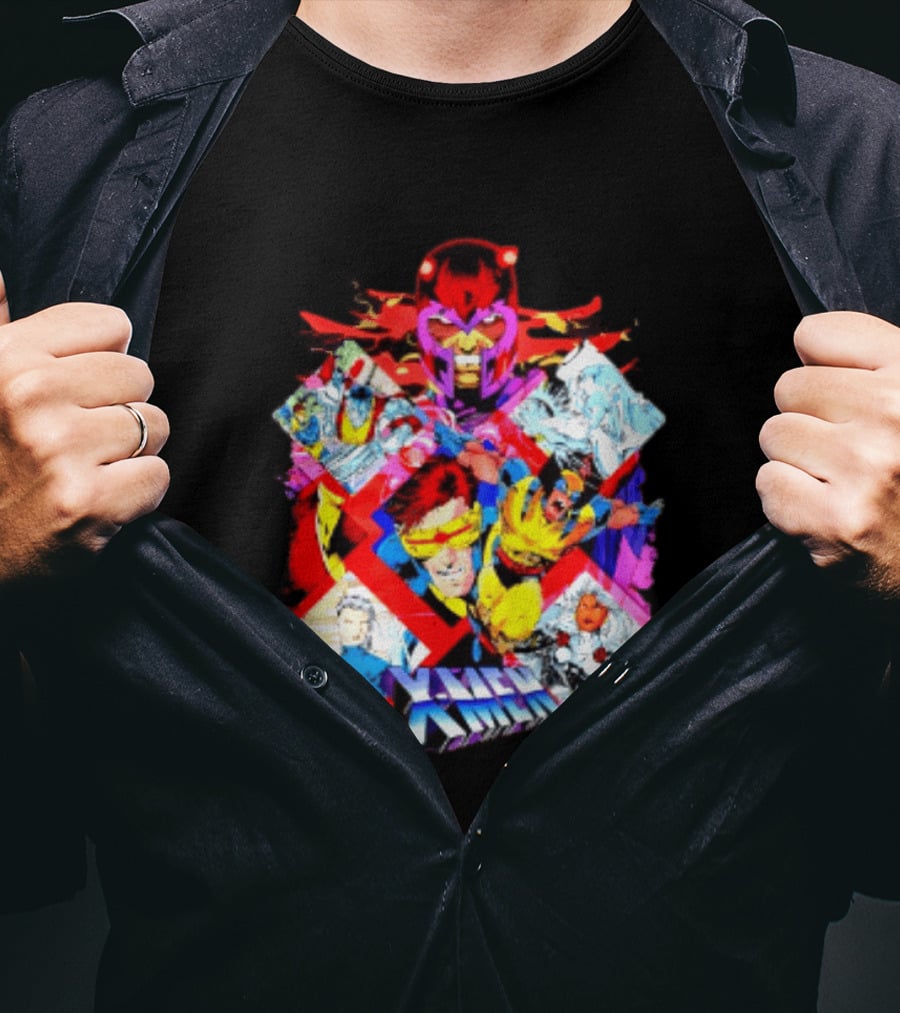 X Men Magneto Wolverine Cyclops Storm Colossus Marvel Comics Action Adventure T-Shirt