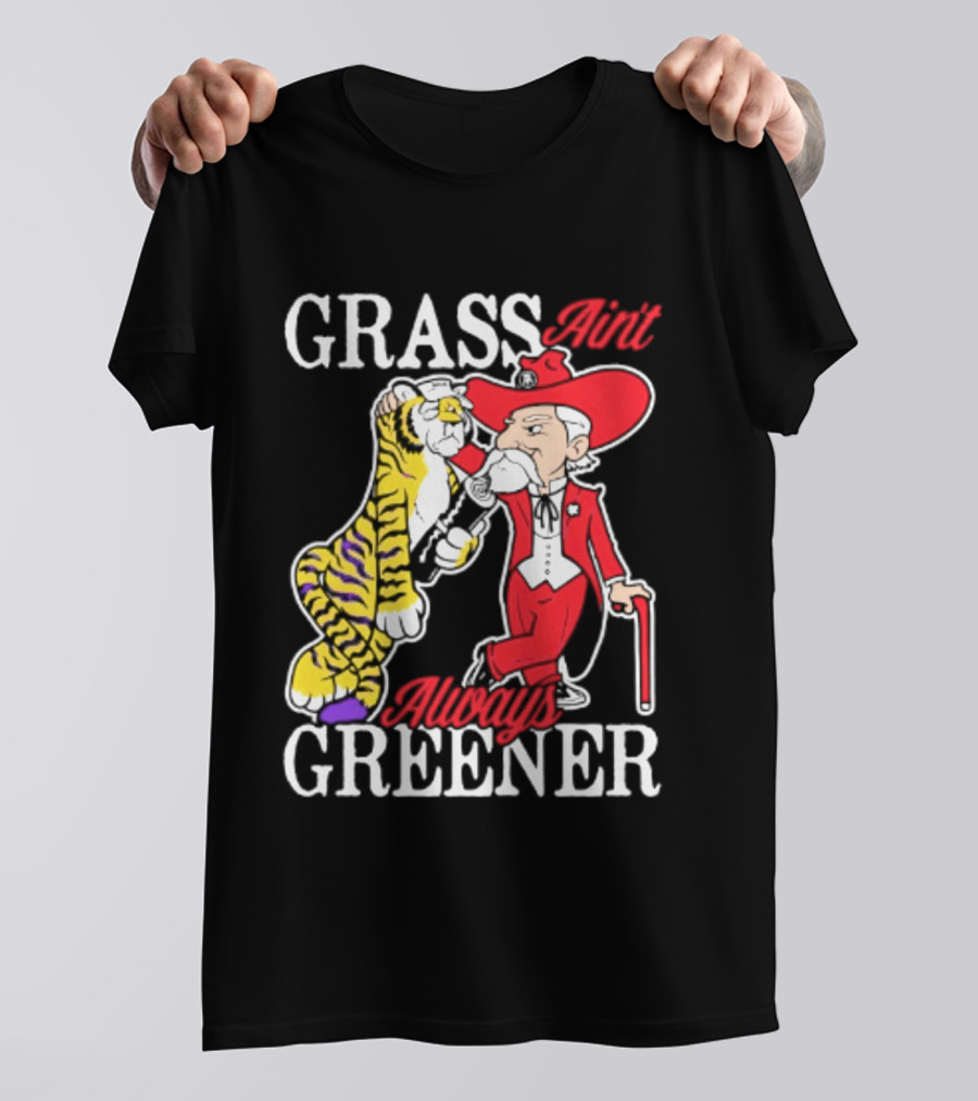 Ole Miss Rebels Vs LSU Tigers Grass Ain't Greener 2026 NCAA T-Shirt