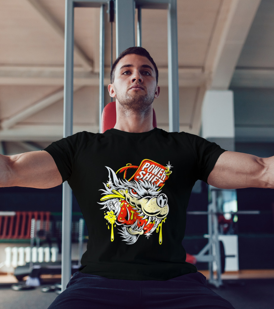 Power Shift Wolf Streetwear Urban Style Clothing T-Shirt