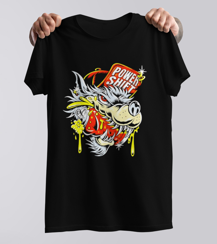 Power Shift Wolf Streetwear Urban Style Clothing T-Shirt