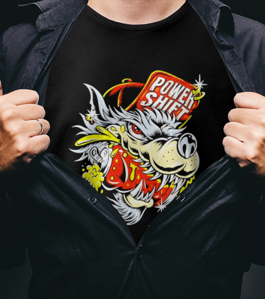 Power Shift Wolf Streetwear Urban Style Clothing T-Shirt