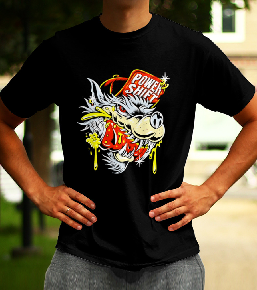 Power Shift Wolf Streetwear Urban Style Clothing T-Shirt