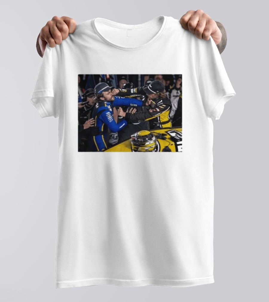 Carson Hocevar Vs Ryan Blaney NASCAR Fight Racing Rivalry Scene T-Shirt