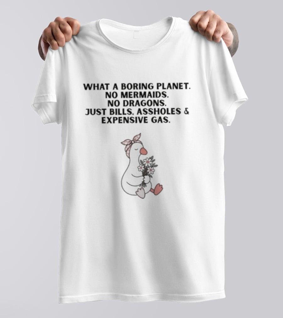 What A Boring Planet No Mermaids No Dragons Just Bills Assholes And Expensive Gas T-Shirt