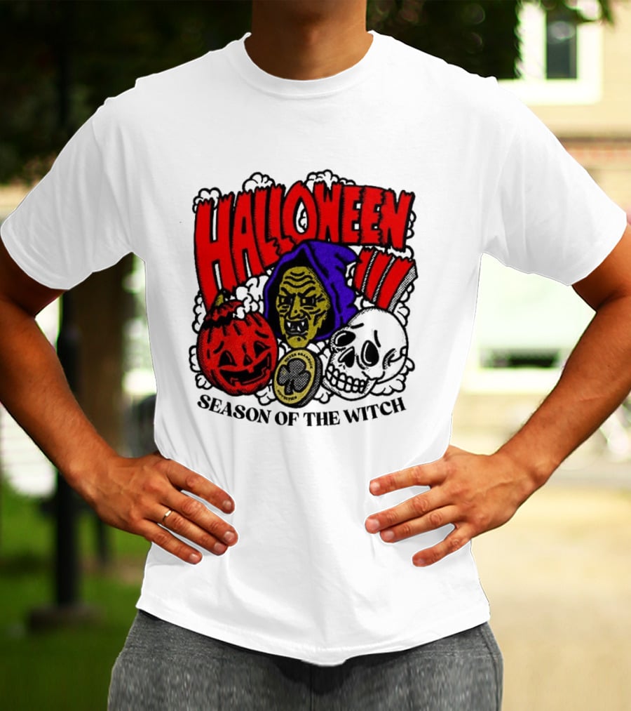 Halloween Season Of The Witch Pumpkin Skull T-Shirt
