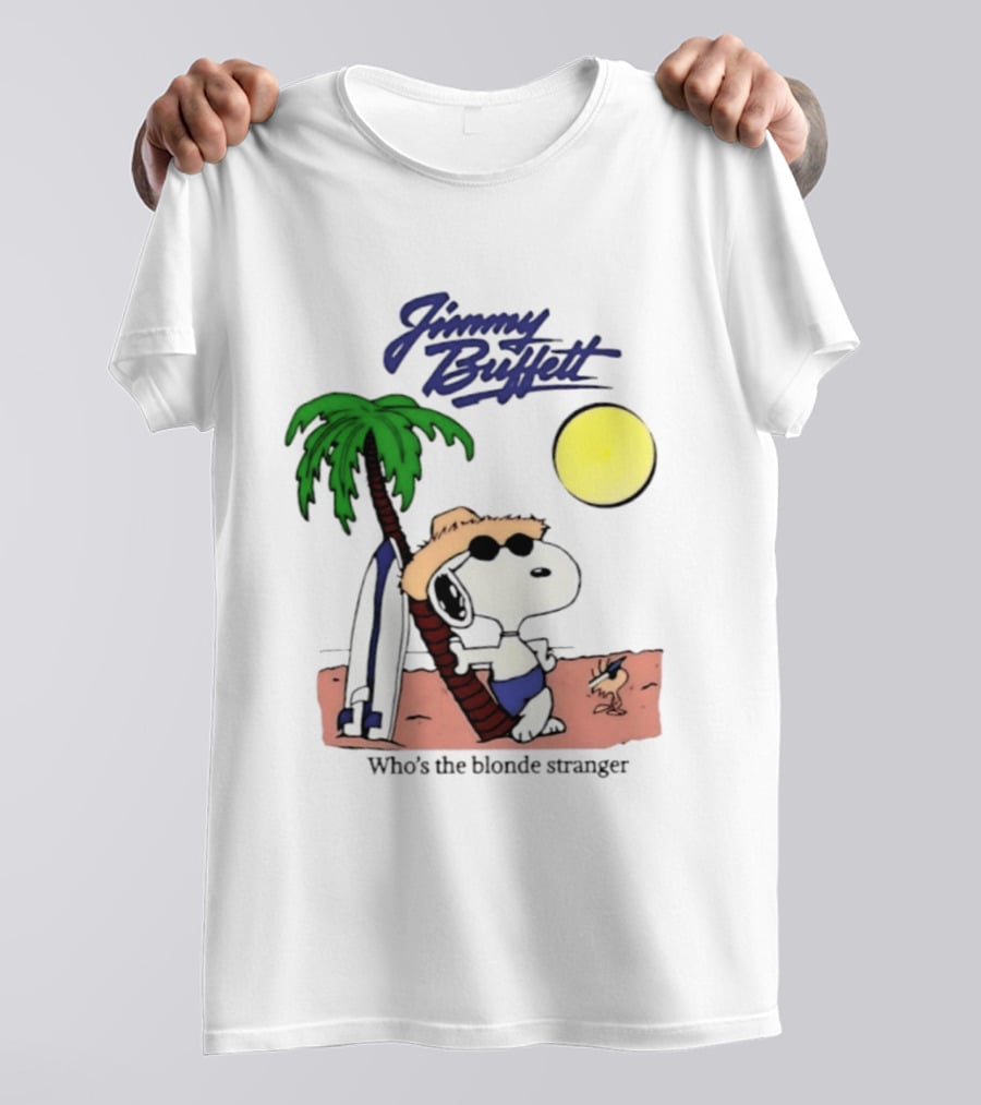 Jimmy Buffett Snoopy Who's The Blonde Stranger Surfing Palm Beach Moon T-Shirt