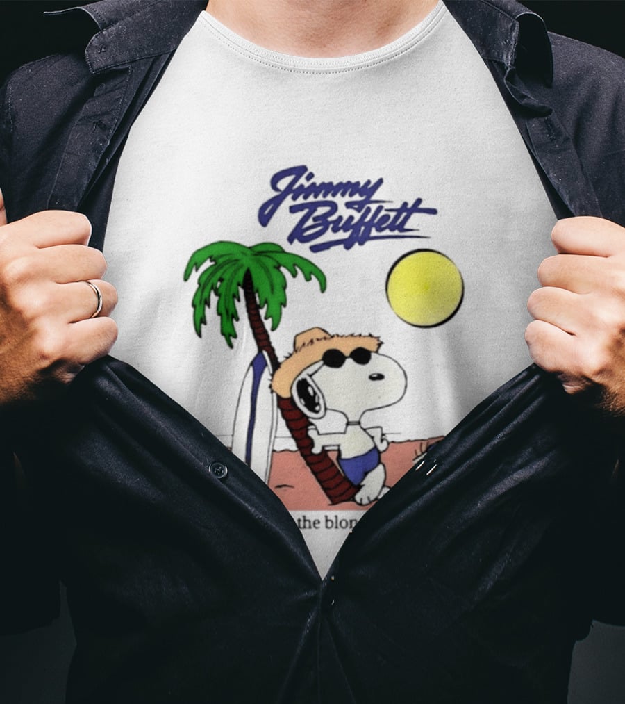 Jimmy Buffett Snoopy Who's The Blonde Stranger Surfing Palm Beach Moon T-Shirt