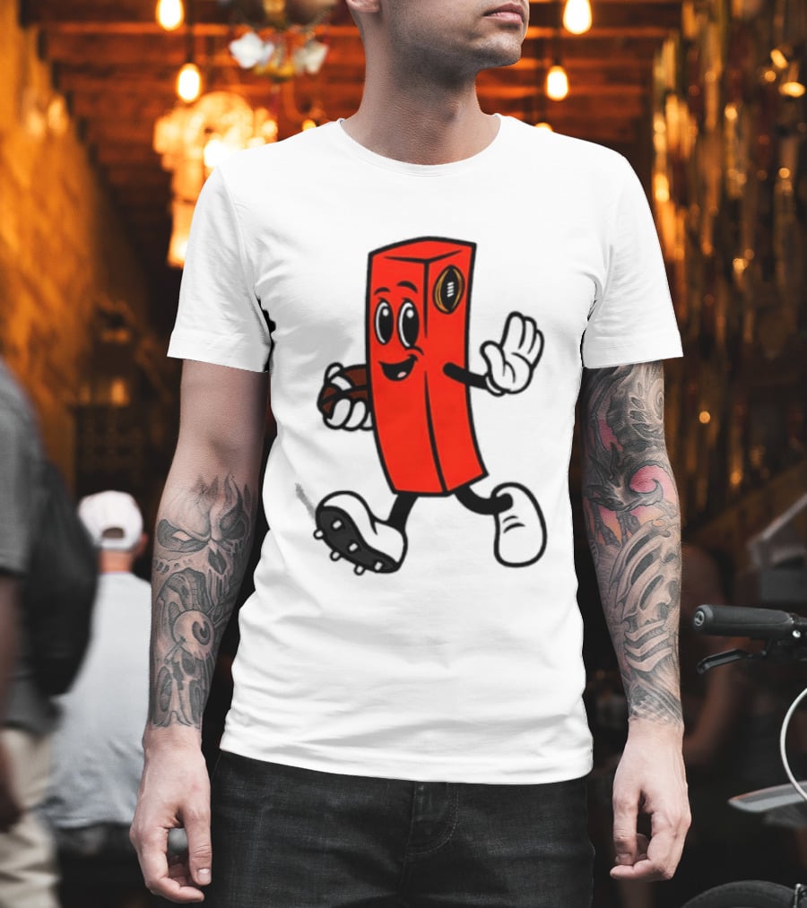 Perry Pylon Football Character With Cigar Walking T-Shirt