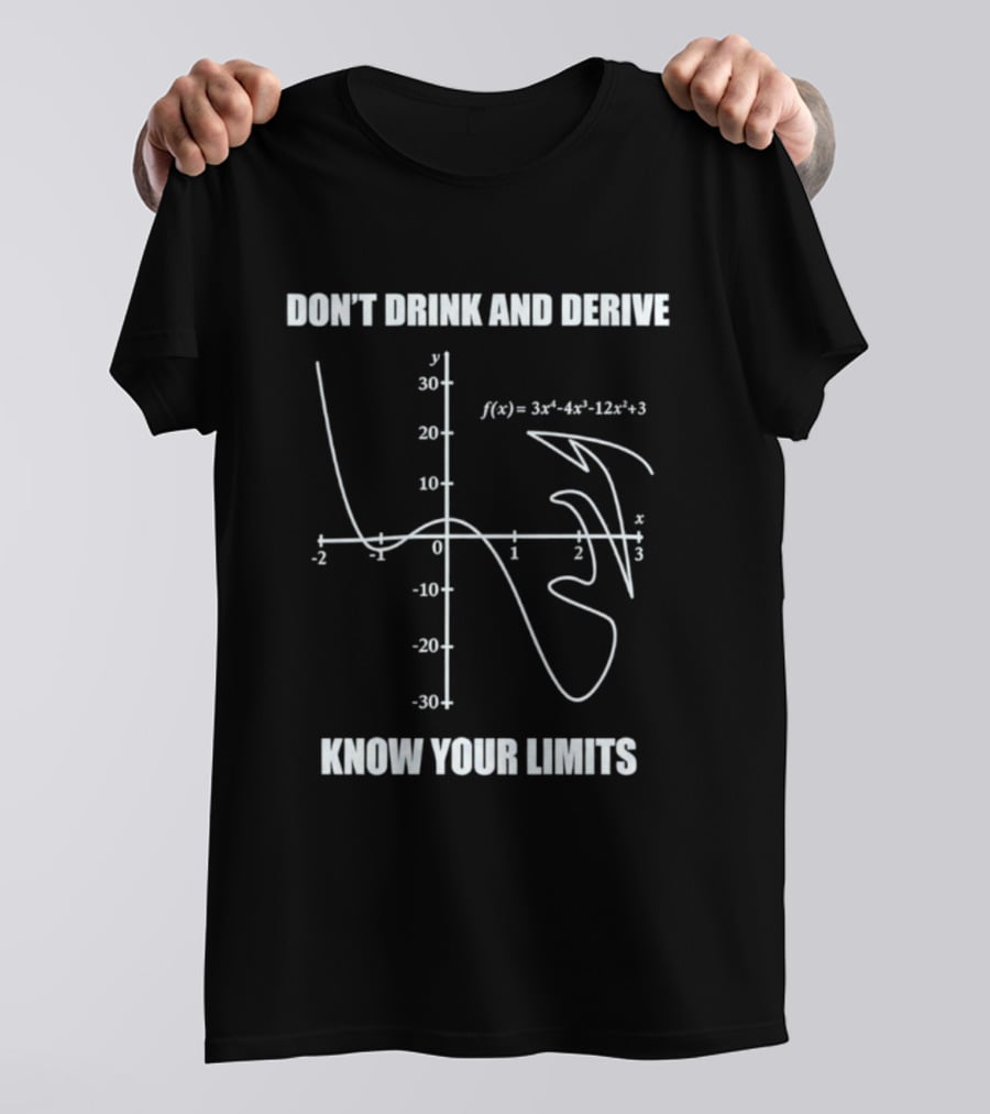 Don't Drink And Derive Math Graph Know Your Limits Equation Humor T-Shirt