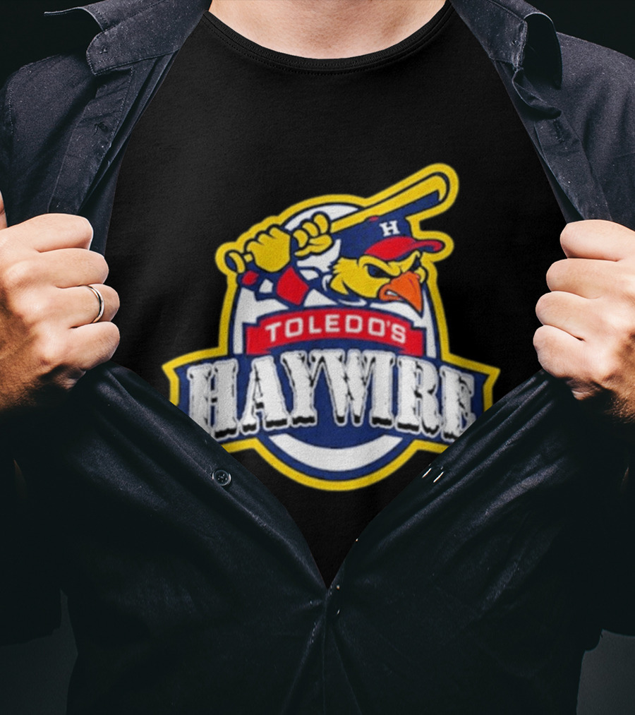 Toledo's Haywire Baseball Mascot With Bat And Cap H T-Shirt