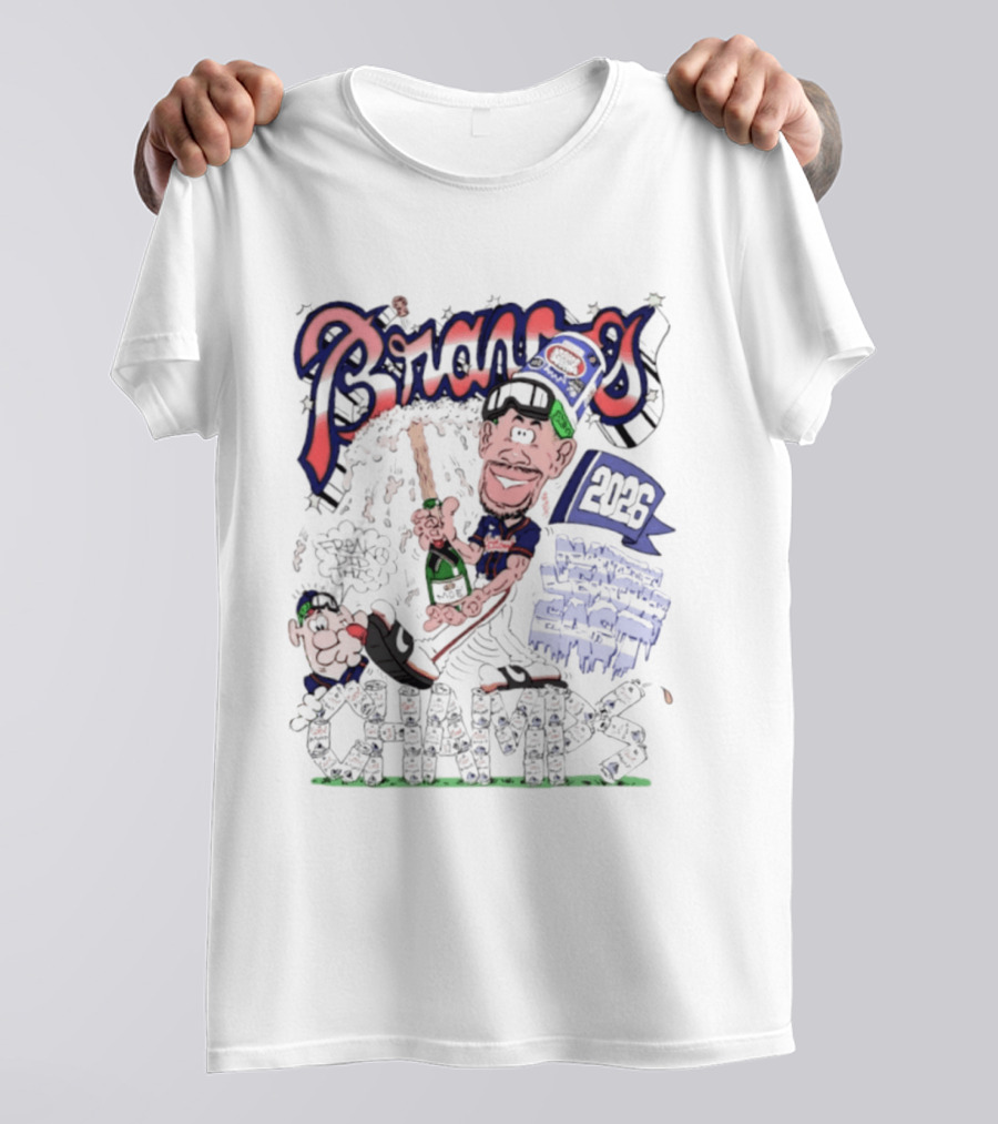 Atlanta Braves 2026 Champs National League East Caricatures Baseball T-Shirt
