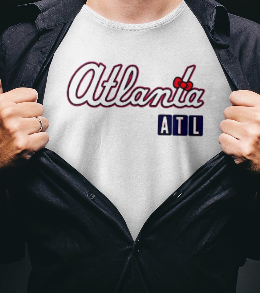 Atlanta Braves Hello Kitty ATL 2026 Baseball Cartoon Collaboration T-Shirt
