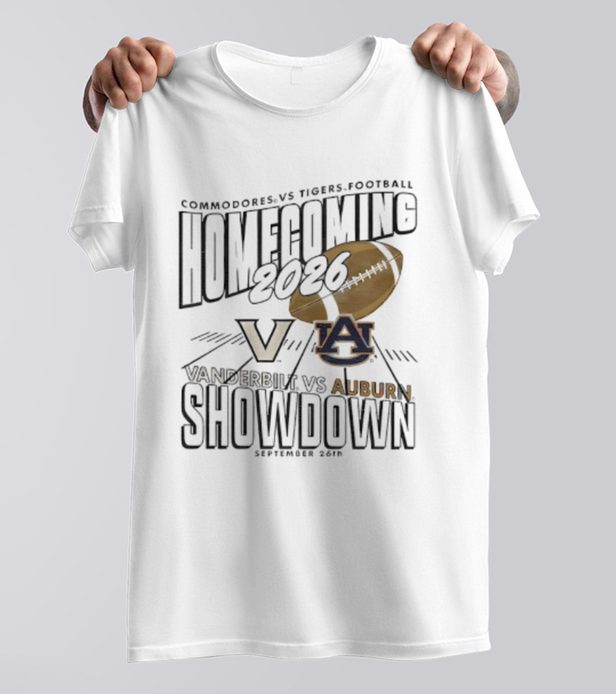 Auburn Vs Vanderbilt Tigers Commodores Homecoming 2026 September Showdown T-Shirt