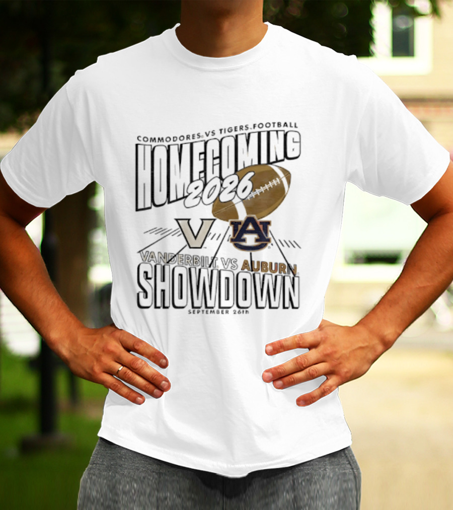 Auburn Vs Vanderbilt Tigers Commodores Homecoming 2026 September Showdown T-Shirt