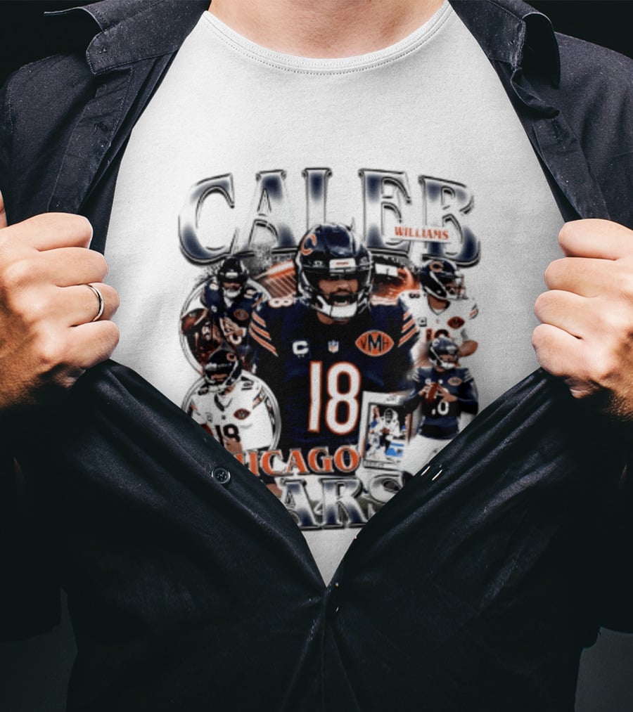 Caleb Williams Chicago Bears 18 Player Collage 2026 T-Shirt