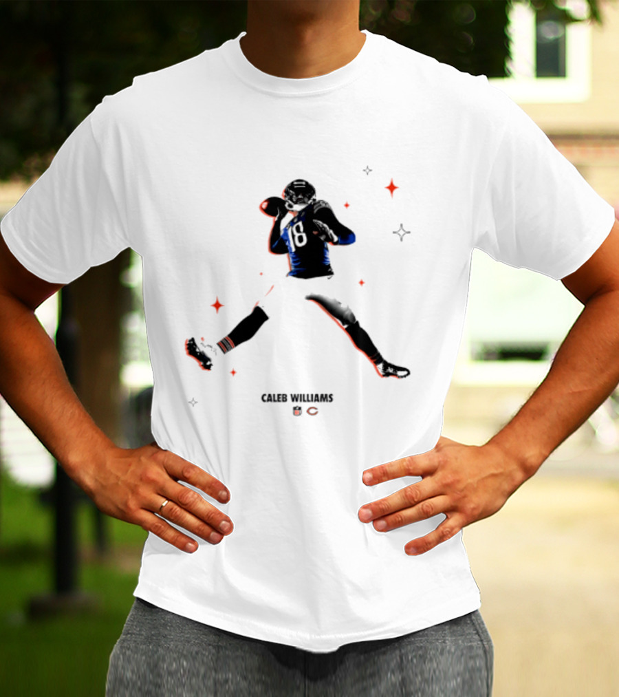 Caleb Williams Chicago Bears Fly Air Jordan 8 Pose T-Shirt