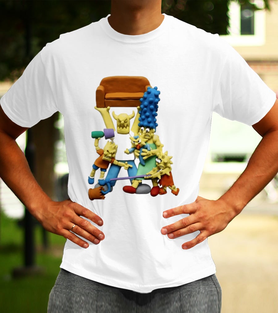 Couch Gag Sculpted Family Chaos Iconic Animation T-Shirt